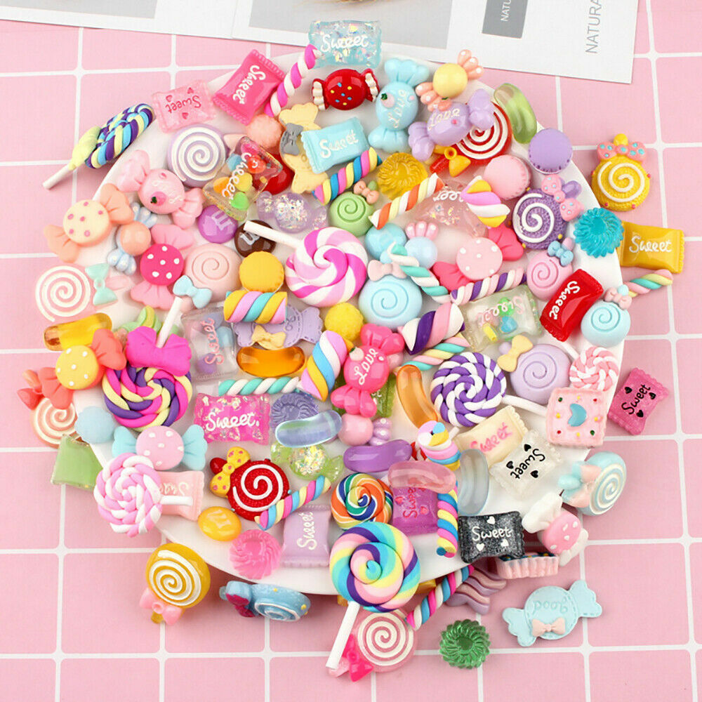 30x Candy Colorful Cute Bead Resin Charms Pendant DIY Handmade Jewelry Making