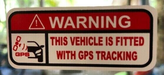 4 x SMALL GPS Tracking warning sticker tracking