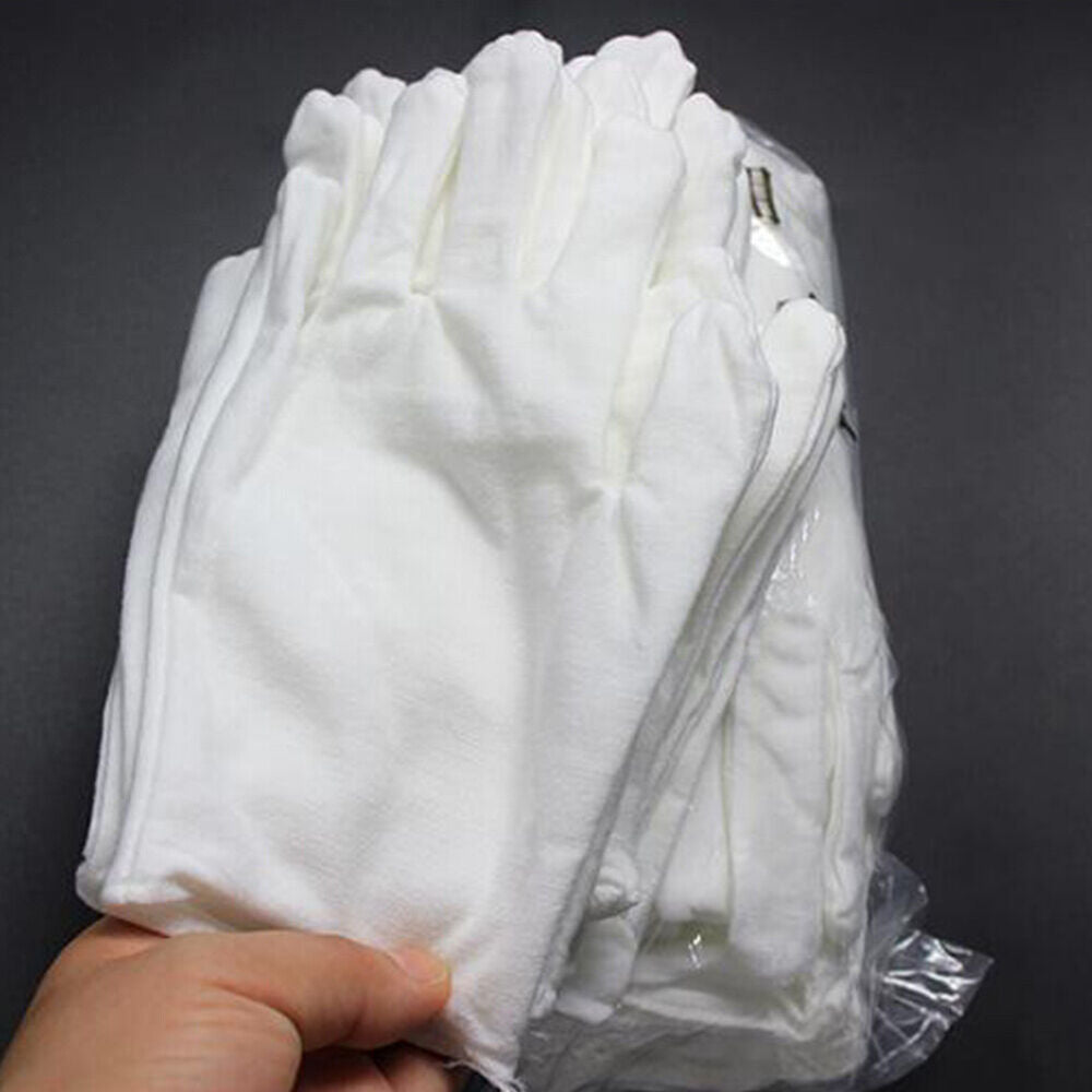 3 Pairs Handling Work Hands Protector Soft Costume Jewellery Cotton White Gloves