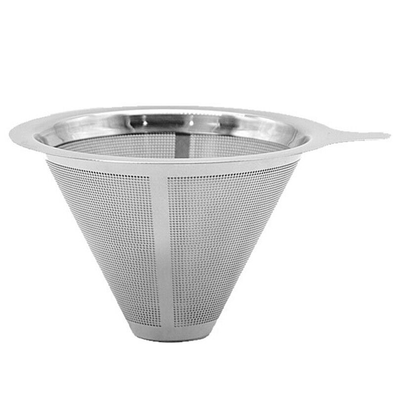 Coffee Tea Cup Drip Filter Fine Mesh Holder Stainless Steel Pour Over Funnel