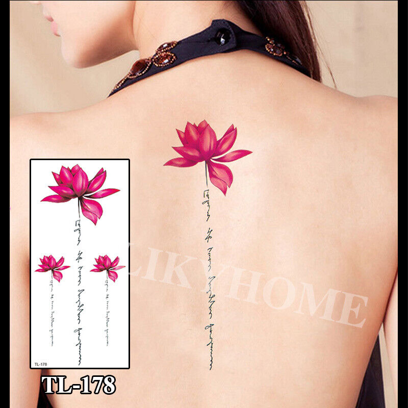 2Pcs Temporary Tattoo Sticker 3D Waterproof Leg Clavicle Fake Tattoos Body Art E