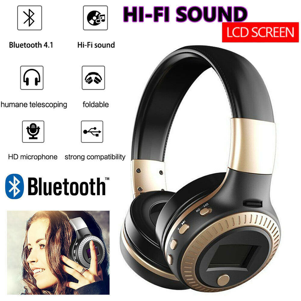 Wireless Headphones Bluetooth Noise Cancelling Stereo Earphones Over Ear Headset