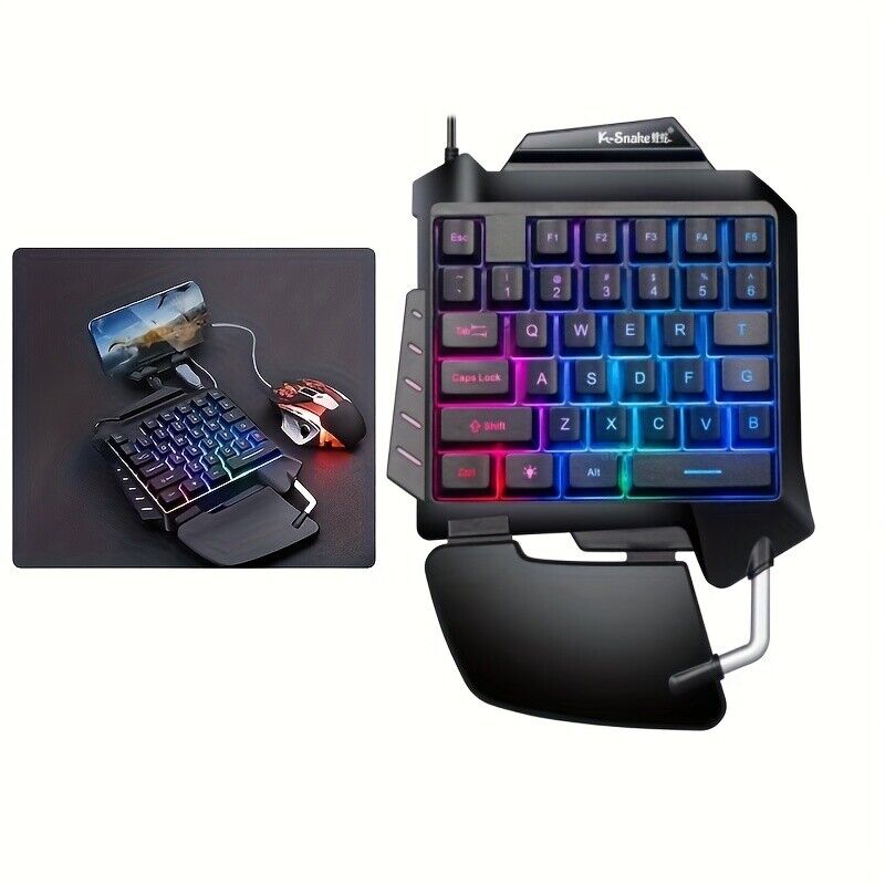 New Black 5V USB Backlit mechanical keyboard Keypad 35 Keys for Phone Games Gift