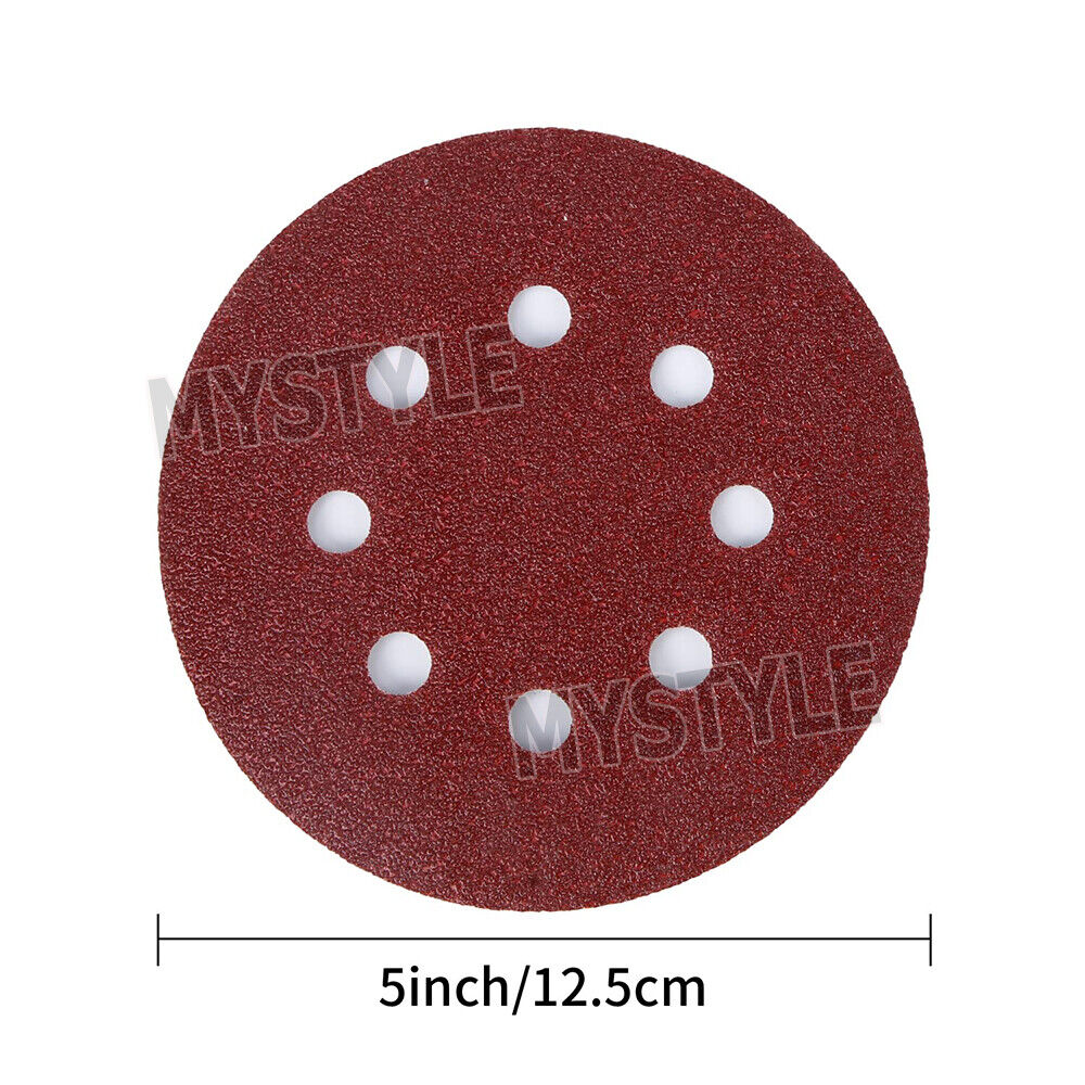 Sanding Discs 125mm 5" 8-Hole  Grit Orbital Sander Pads Sandpaper