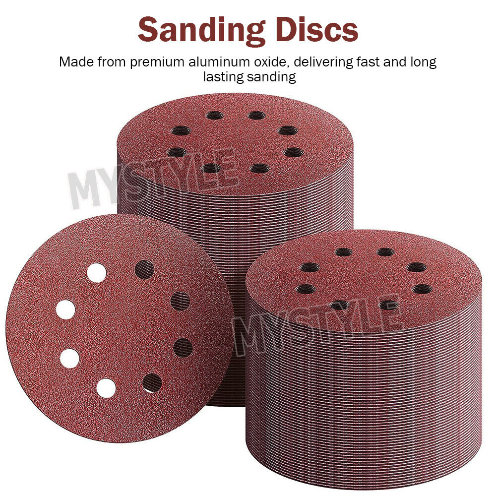 Sanding Discs 125mm 5" 8-Hole  Grit Orbital Sander Pads Sandpaper