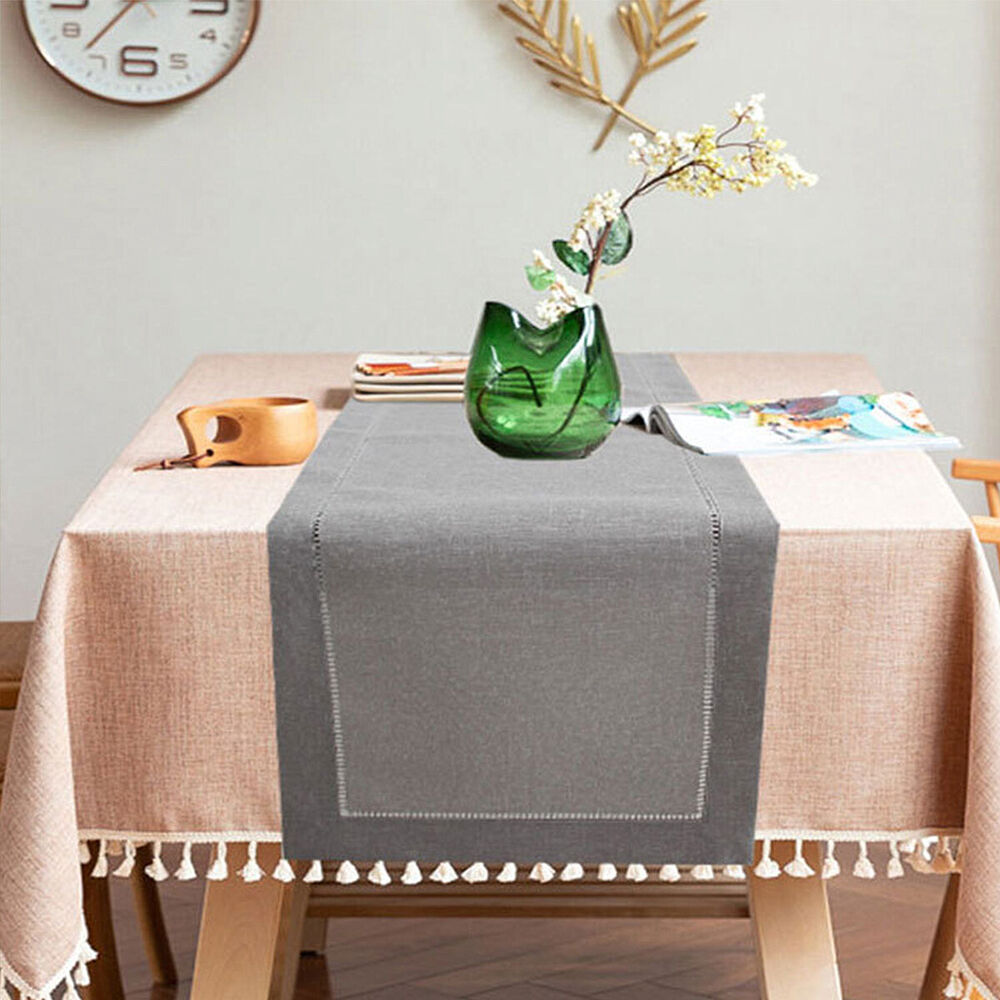 Nordic Grey Long Hollow Table Runner Kitchen Table Party Decorations 36x180CM