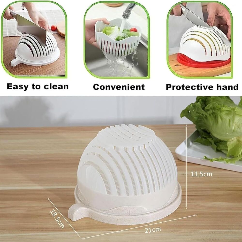 Salad Cutter Bowl Vegetable Chopper Fruit Basket Fresh Salad Cutting Bowl