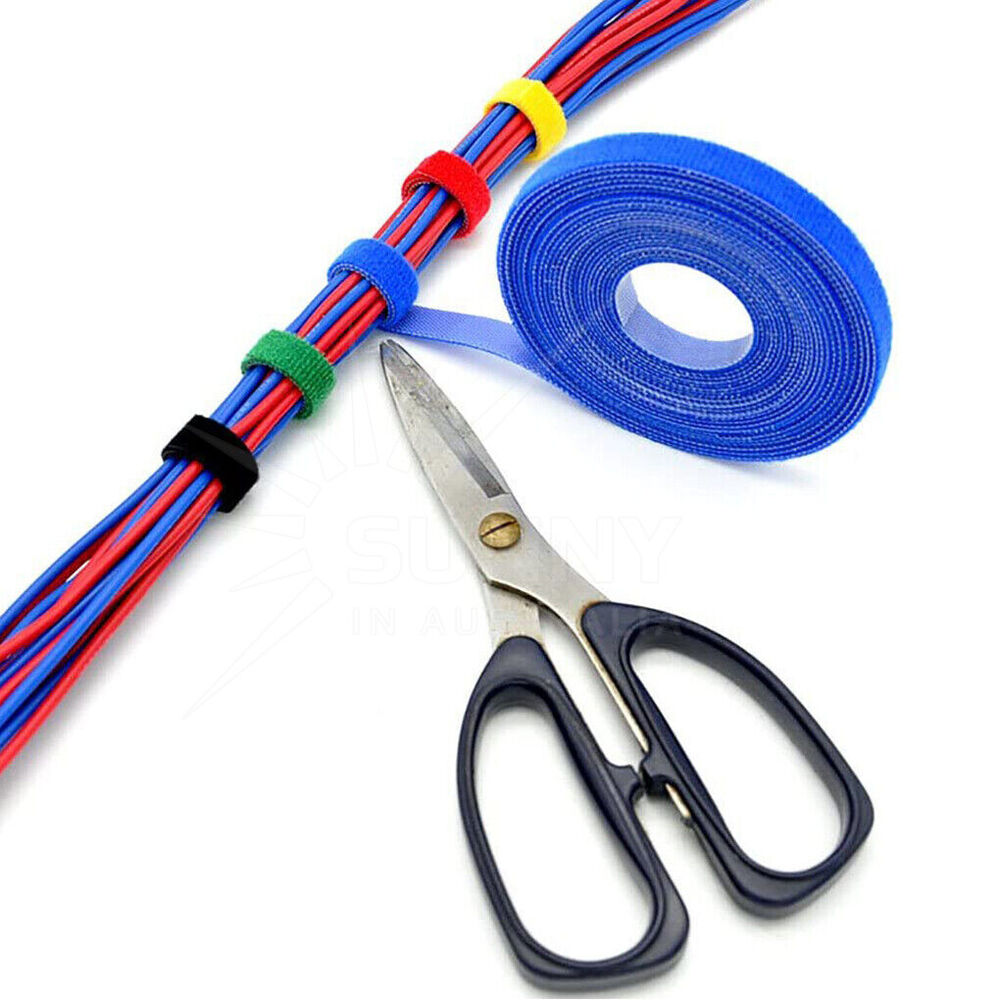 10M Magic Cable Ties Reusable Fastening Management Hook & Loop Cord Strap