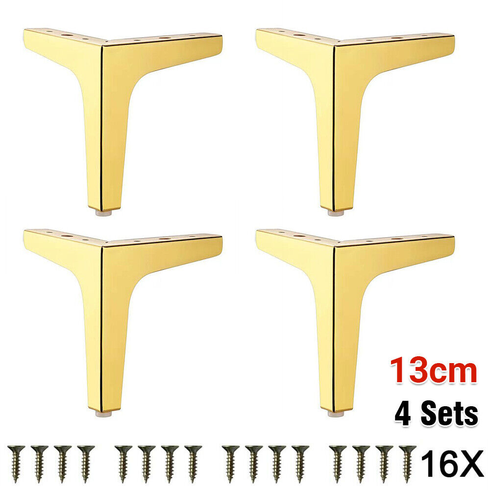 4X Metal Furniture Legs Modern Triangle Replacement Feet For Bed Sofa Cabinet