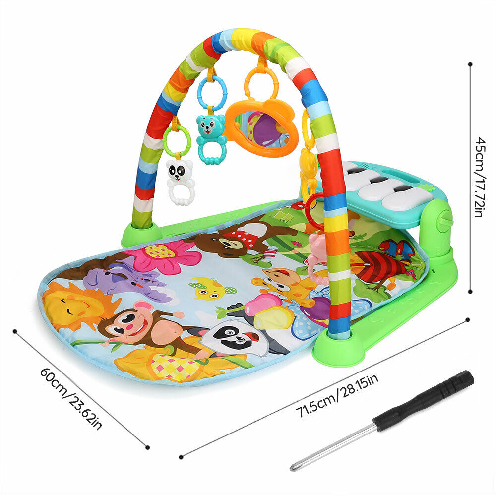 Baby Play Gym Infant Mats Rack Toy Activity Centre Floor Music Piano Soft Lights