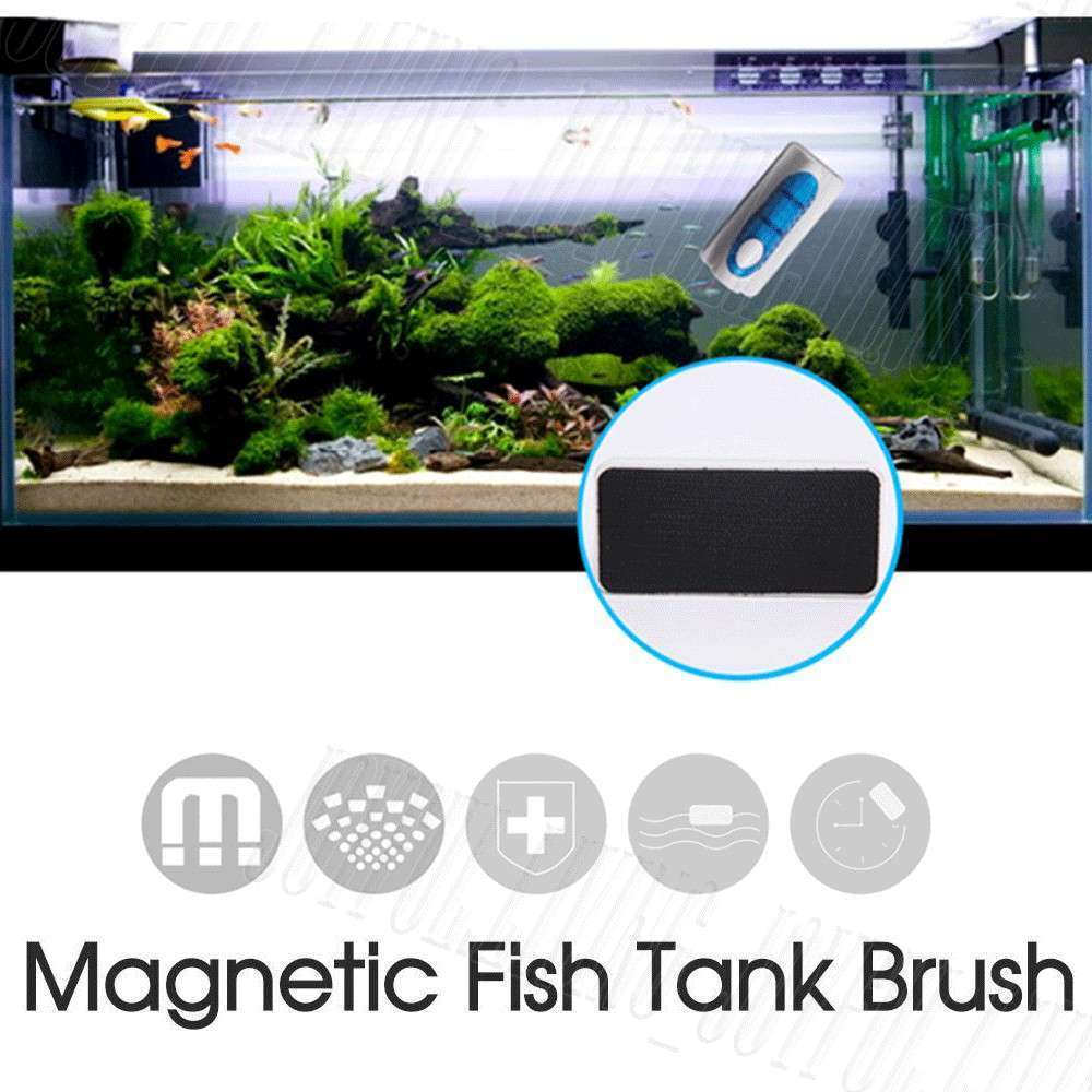 Magnetic Fish Tank Brush Aquarium Glass Aquatic Cleaning Algae Magnet Cleaner