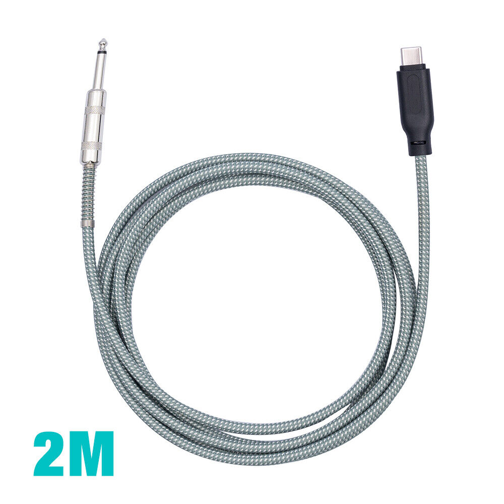 For Electric Guitar Piano USB Type C To 6.35mm TS Audio Interconnect Aux Cable