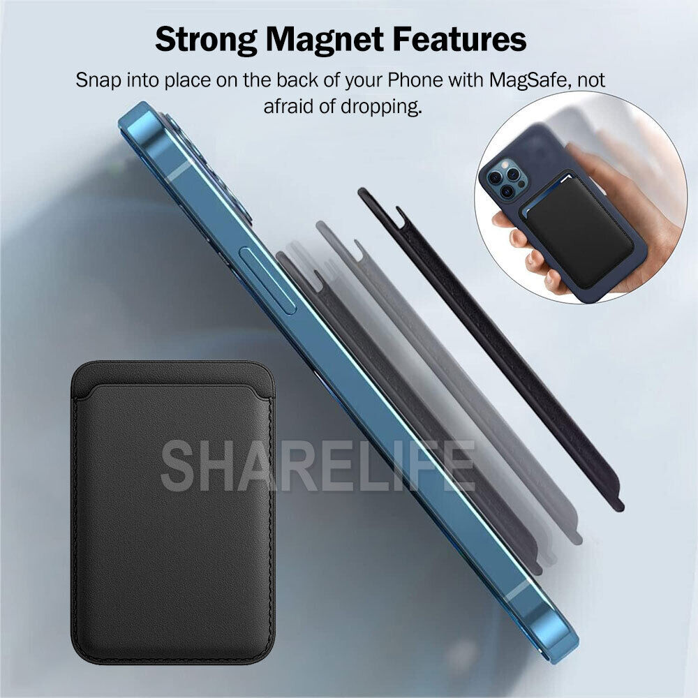 Magsafe Magnetic Luxury Leather Card Holder Wallet Case For iPhone 15 14 13 12