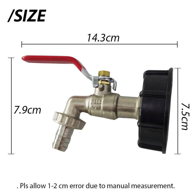 IBC Tank to 1/2"Connector Brass Adapter Fittings Tool S60X6 Yard Garden Tap Hose