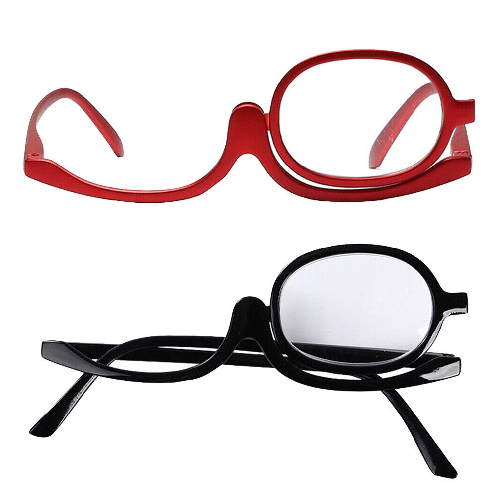 Women Eyeglasses Make-up Magnifying Glasses Foldable Reading Flip Down Glasses