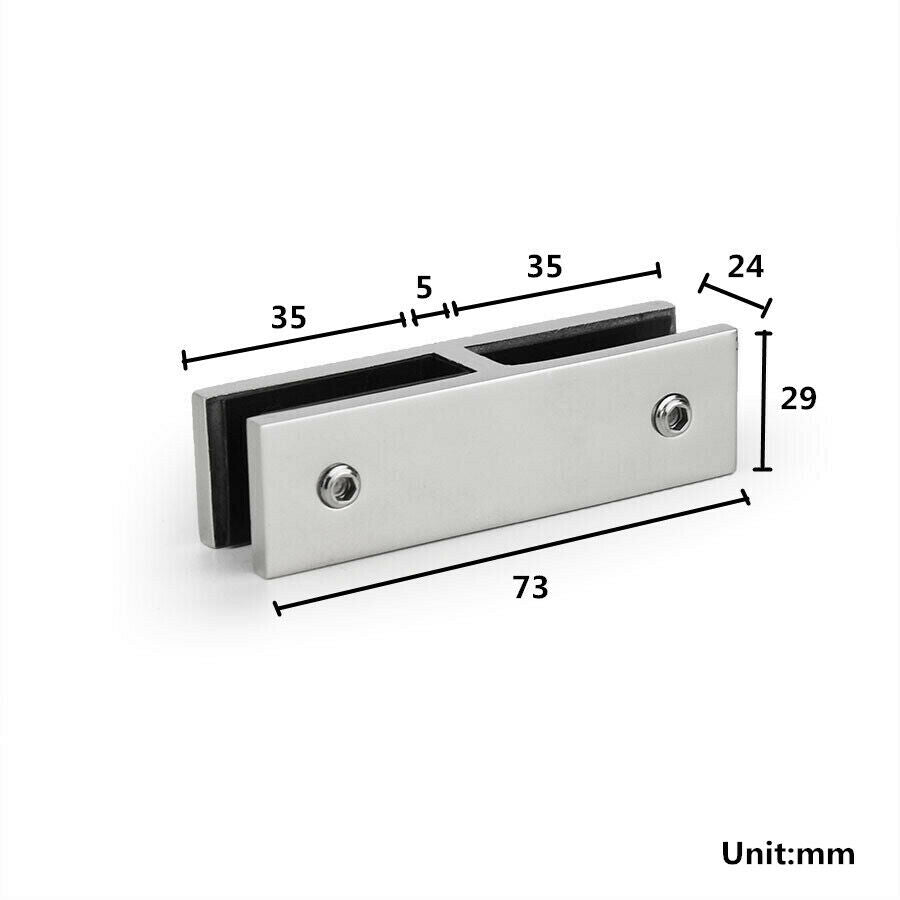 316 Stainless Steel 12mm Glass Fittings Balustrade Fence Clamp Joiner Wall