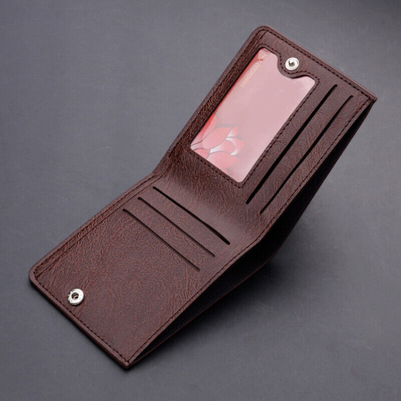 Men's Leather Bifold ID Card Holder Purse Wallet Billfold Handbag Slim Clutch