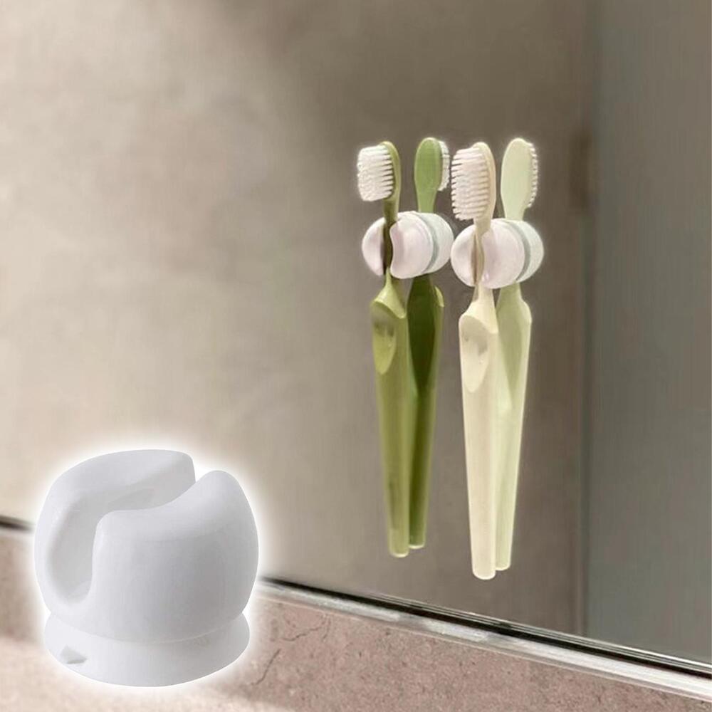 Simple Suction Cup Toothbrush Holder Bathroom Wall Perforated