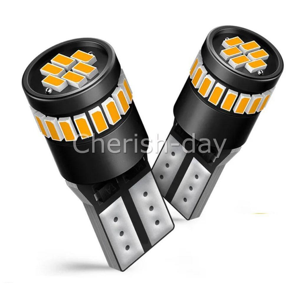 2X T10 W5W LED Bulbs Amber/Orange Turn Globes Side Wedge Bulb Indicator Signal Z