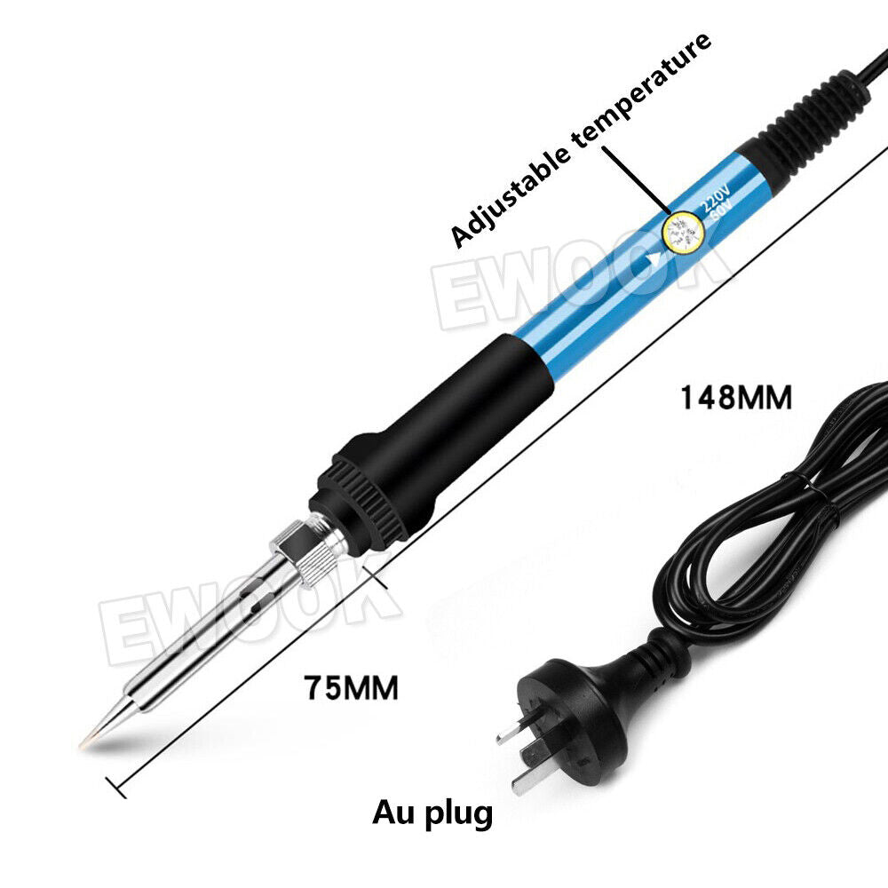 60W Electric Soldering Iron Kit Solder Welding Tool Stand Adjustable Temperature