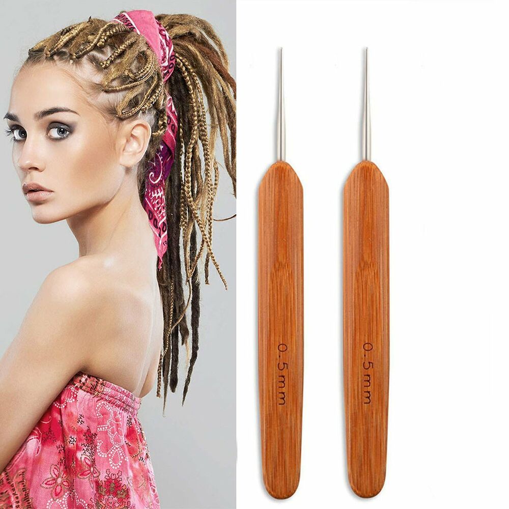 Bamboo Crochet Dreadlock Hook Needle Dread Tool Braiding Hair Maintenance Craft