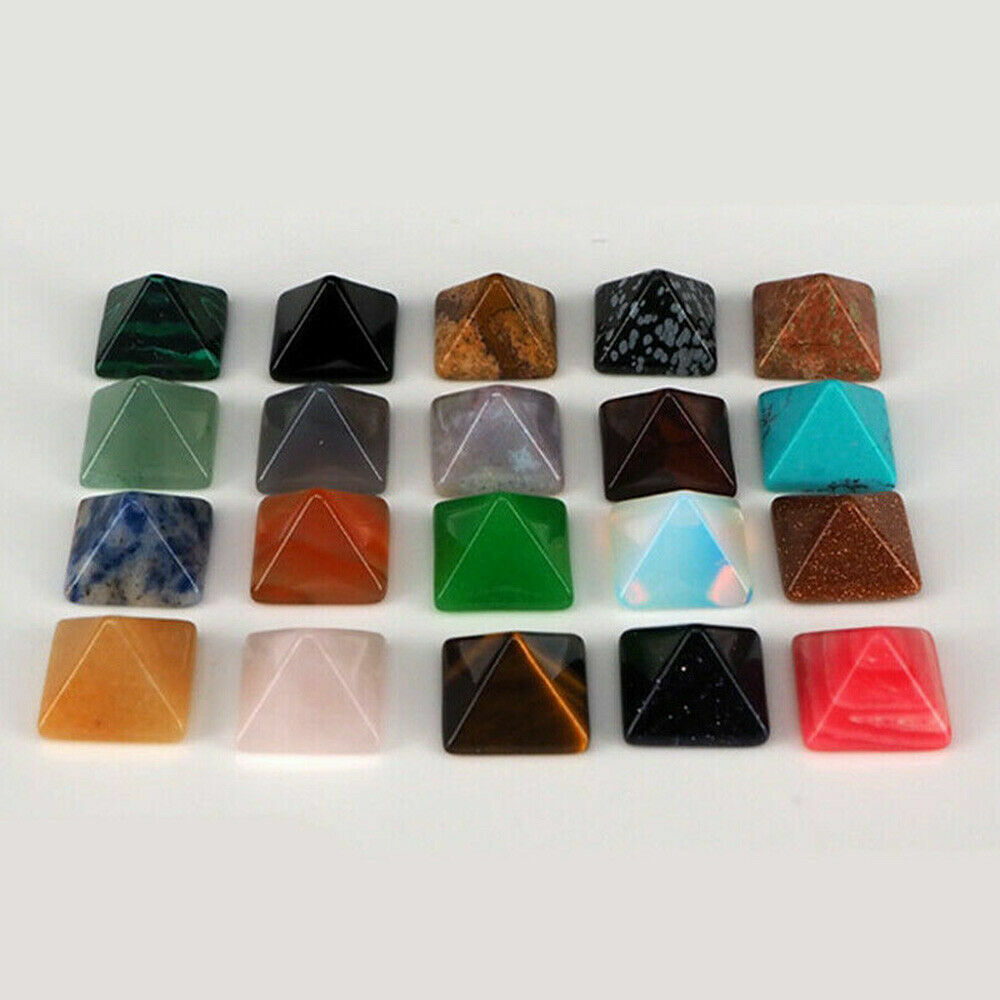 Set of 7pcs Chakra Pyramid Stone Set Crystal Healing Natural Spirituality Gems