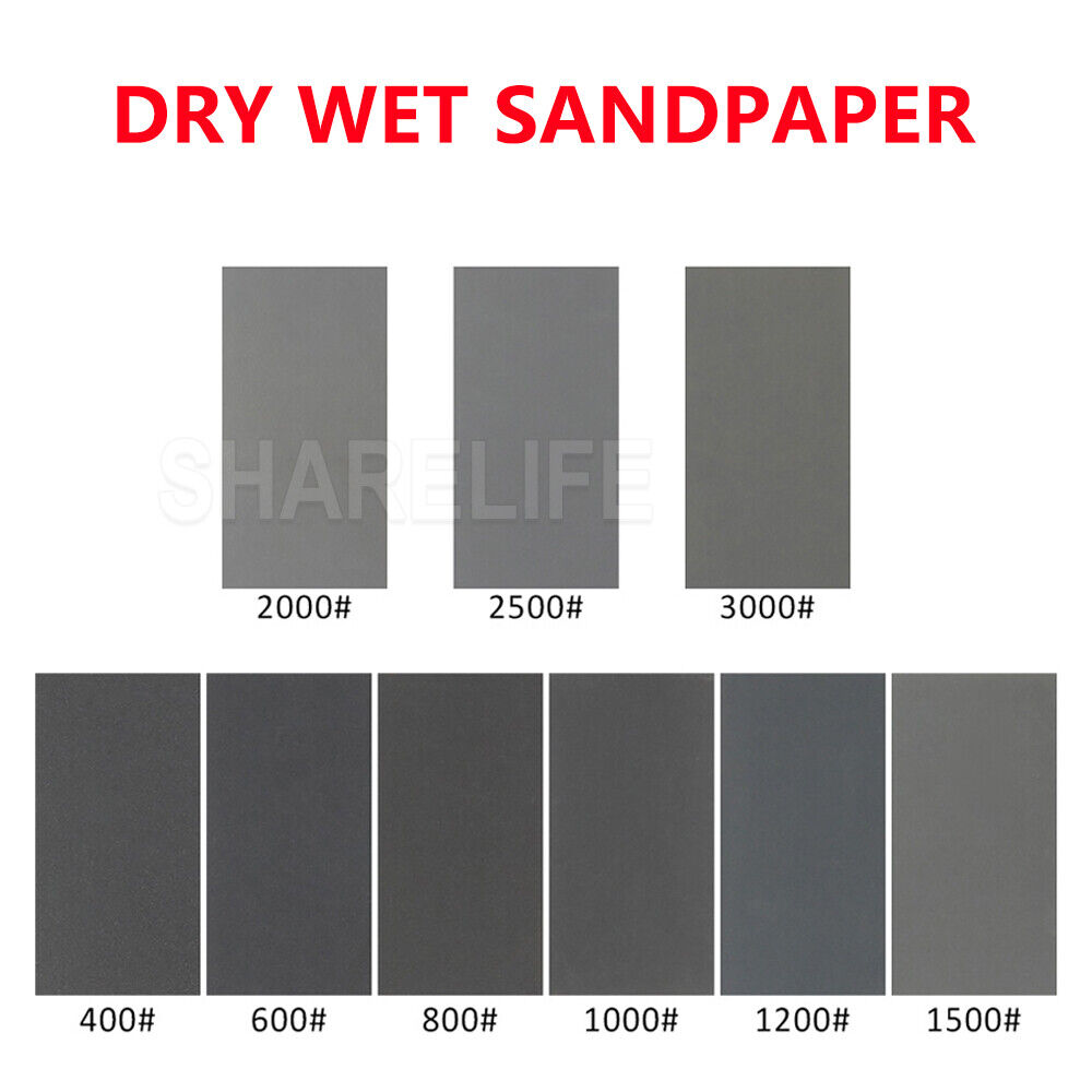 36x Sandpaper Wet Dry Sanding Sheet 400 600 800 1000 1200 1500 2000 3000 Grit