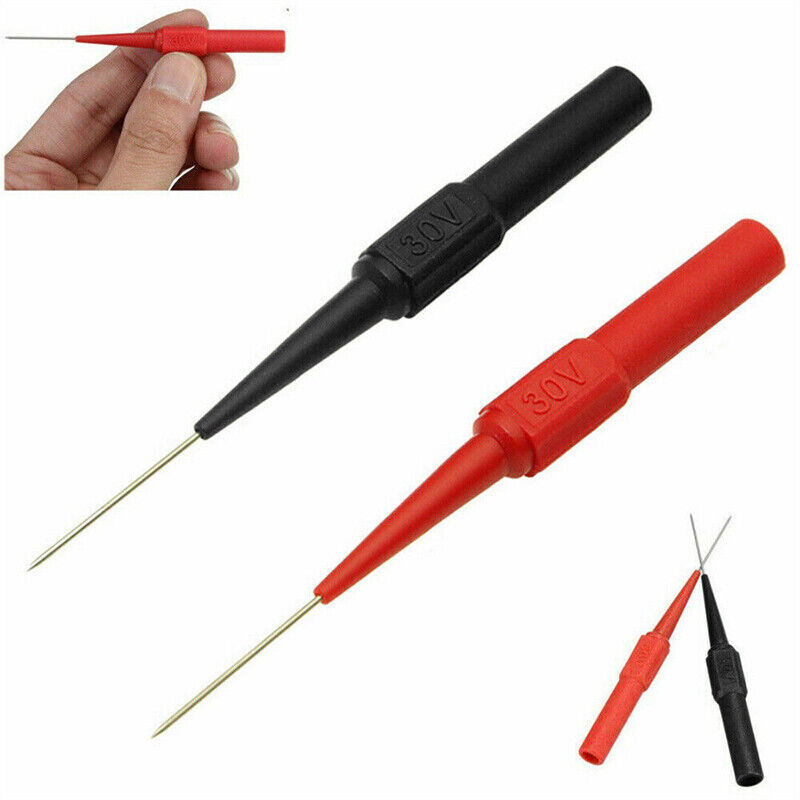 4x Multimeter Testing Lead Fluke Extention Back Probes Sharp Needles Micro Pins