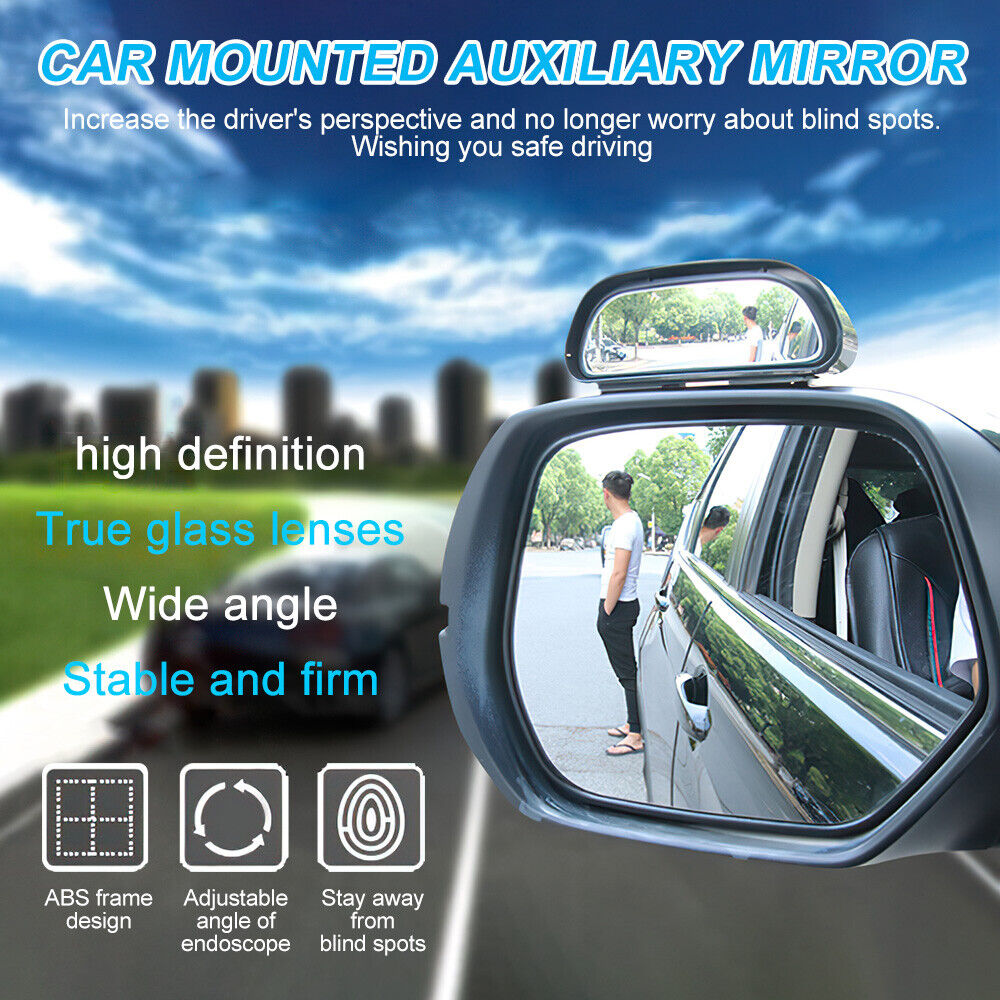 2x Adjustable Wide Angle Blind Spot Mirror for Driving Parking Safety Universal