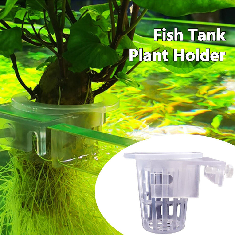 4 X Aquarium Plant Holder Fish Tank Plant Pot With Holes Aquatic Plant