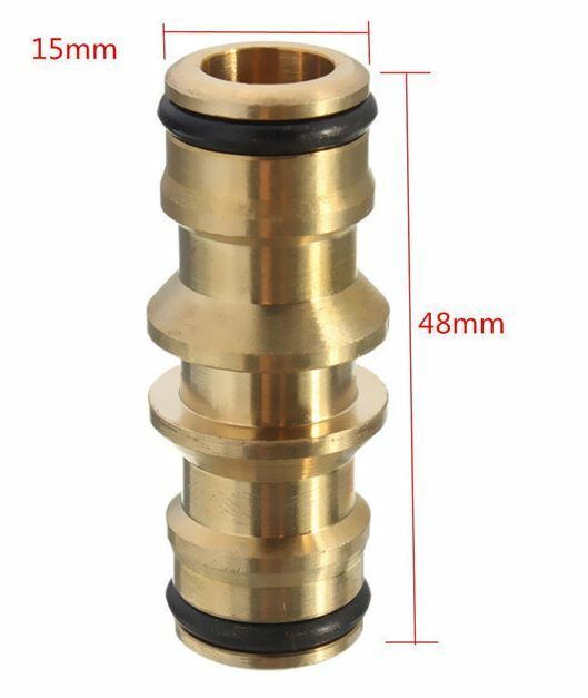 Garden Hose Connector Brass Copper Adapter Joiner 2 Way Fitting Male 48x15x9mm