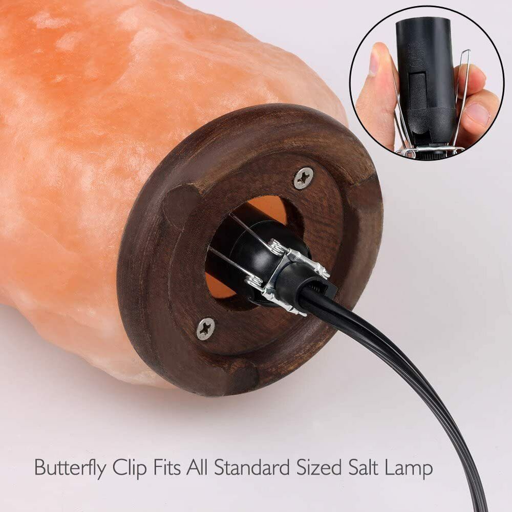 Salt Lamp Power Cord 1.8m Cable Black Wire Dimmer Button Control Bulb Switch