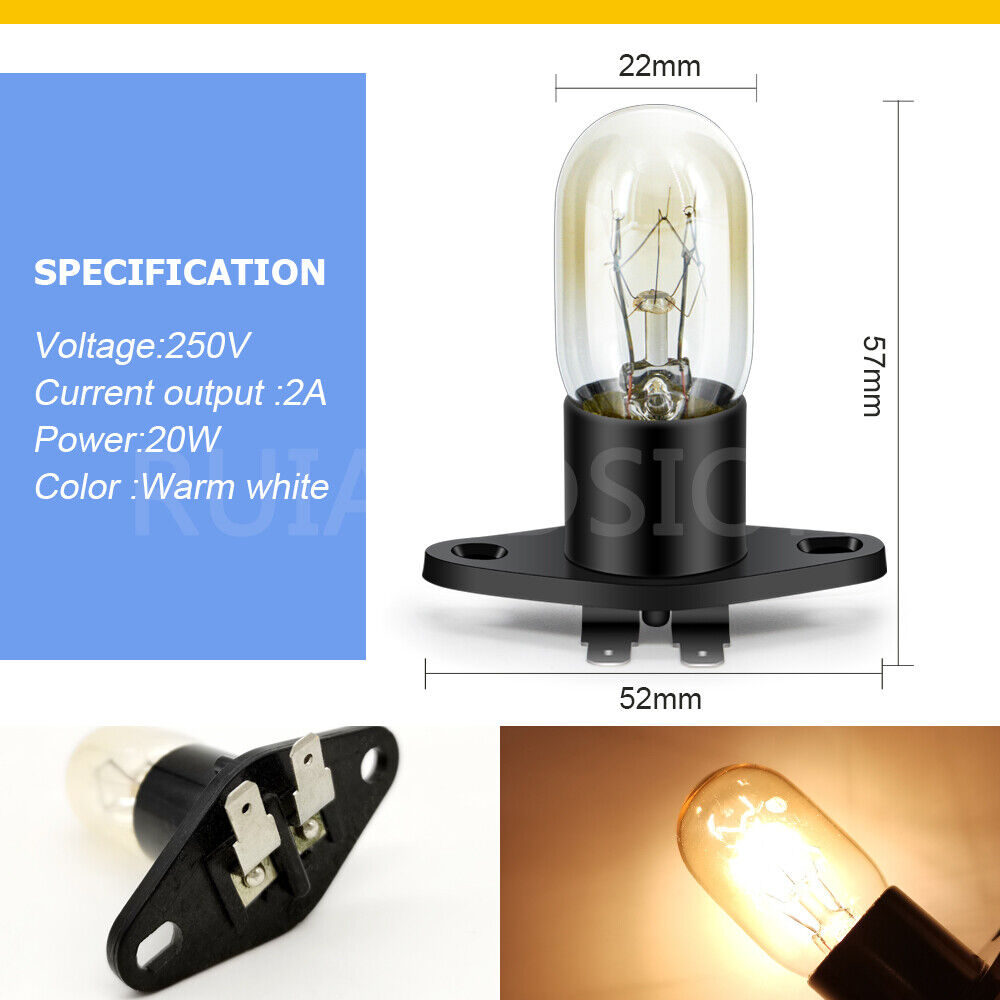 T170 Z187 Bulb Tungsten Filament Lamp Warm White 230V 250V Microwave Oven Light