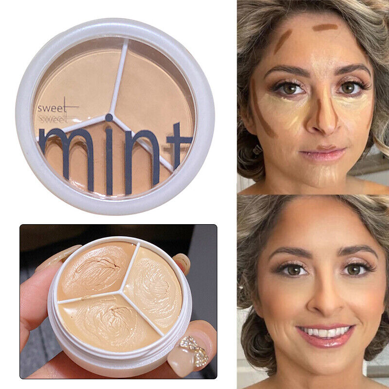 3 Colors Makeup Contour Face Cream Concealer Palette Professional for Acne