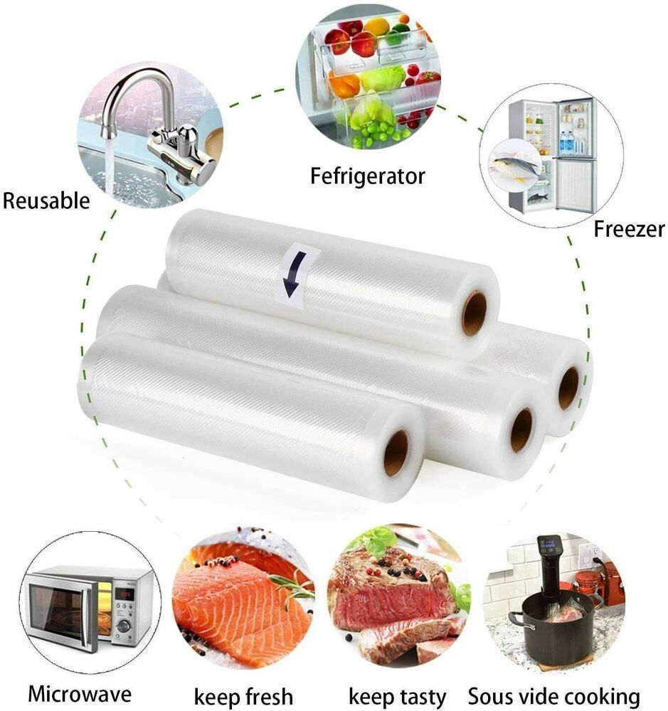 Food Vacuum Sealer Bags Rolls Vaccum Food Saver Storage Seal Bag Pack Embossed