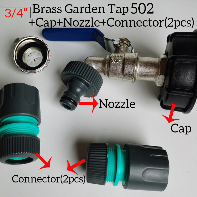 IBC Tank Adapter S60X6 Brass Garden Tap To 1/2" 3/4" Hose Outlets Fitting Tool