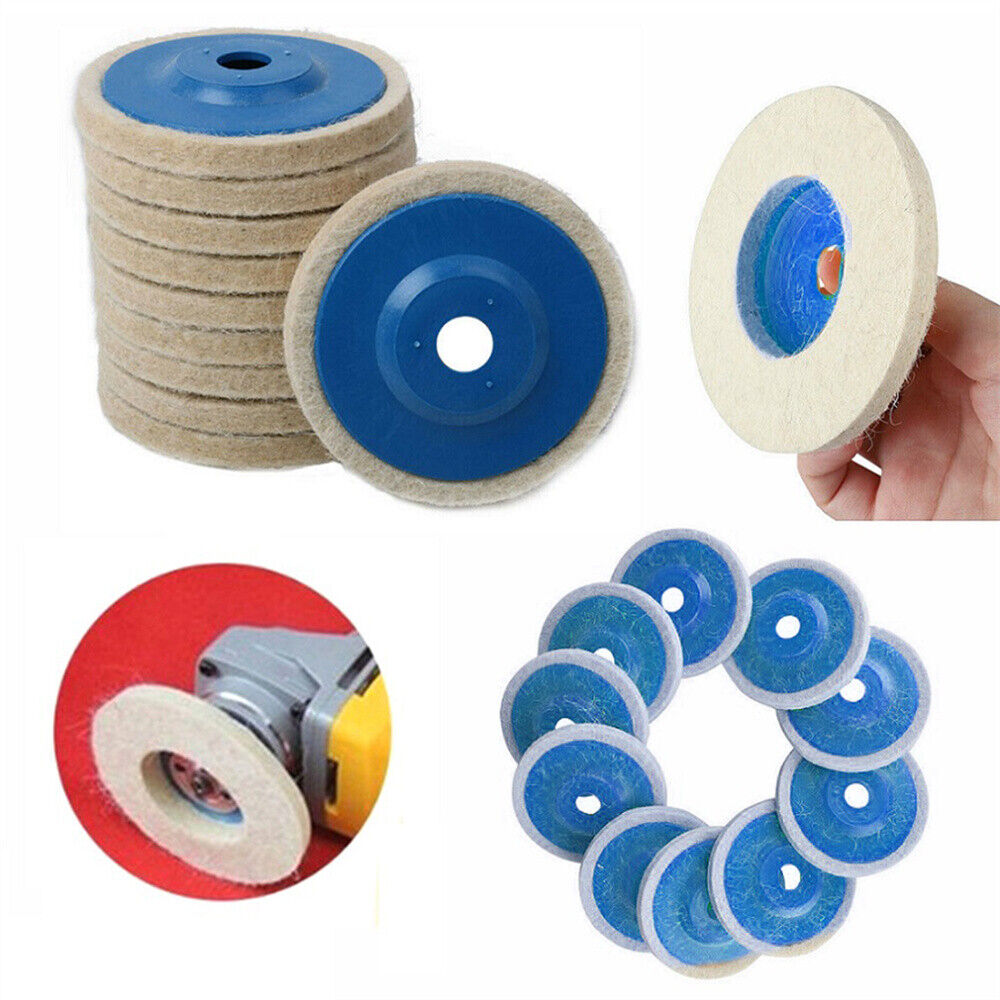 10pcs Wool Polishing Wheel Buffing Pads 100mm Angle Grinder Felt Polishing Disc