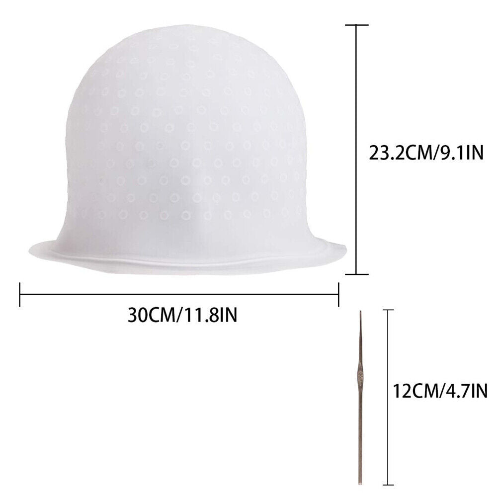 Reusable Salon Hair Cap Highlighting Tinting Hairdressing Streaking Silicone Hat