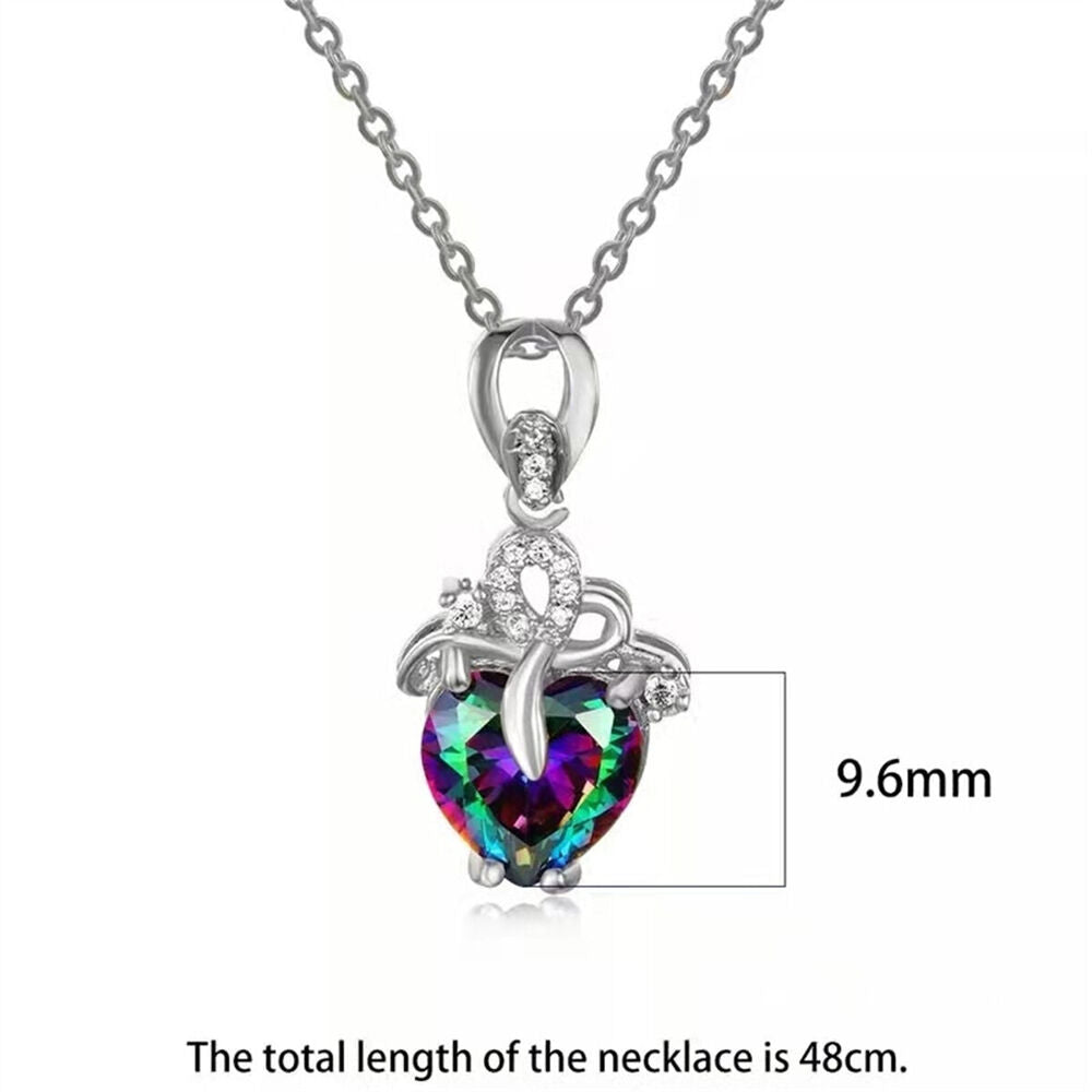 Heart Mystic Pendant Alloy Necklace Choker Chain For Women Wedding Jewelry Charm