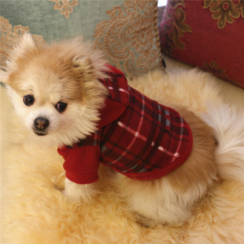 XS-XL Winter Warm Hoodie Small Dog Clothes Puppy Coat Jacket Pet Cat Sweater