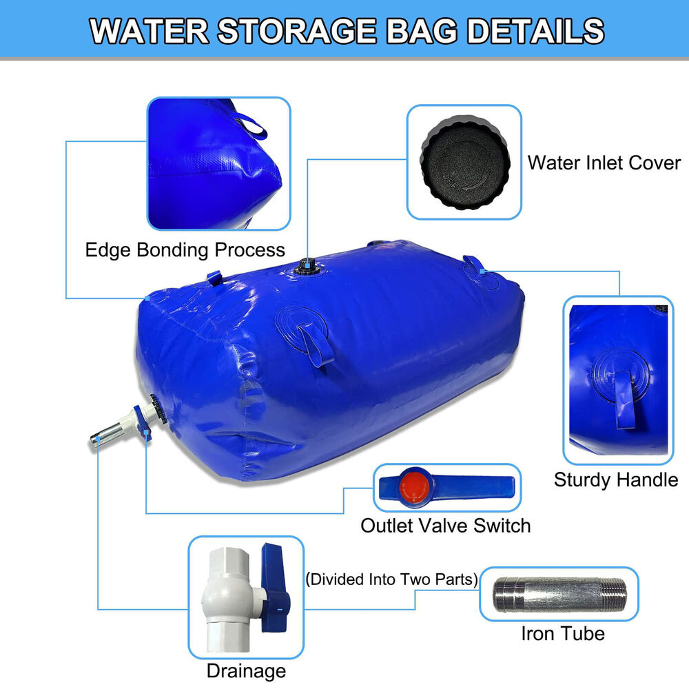 Large Water Bladder Bag Tank Camping Irrigation Agricultural Car Hydration 110L