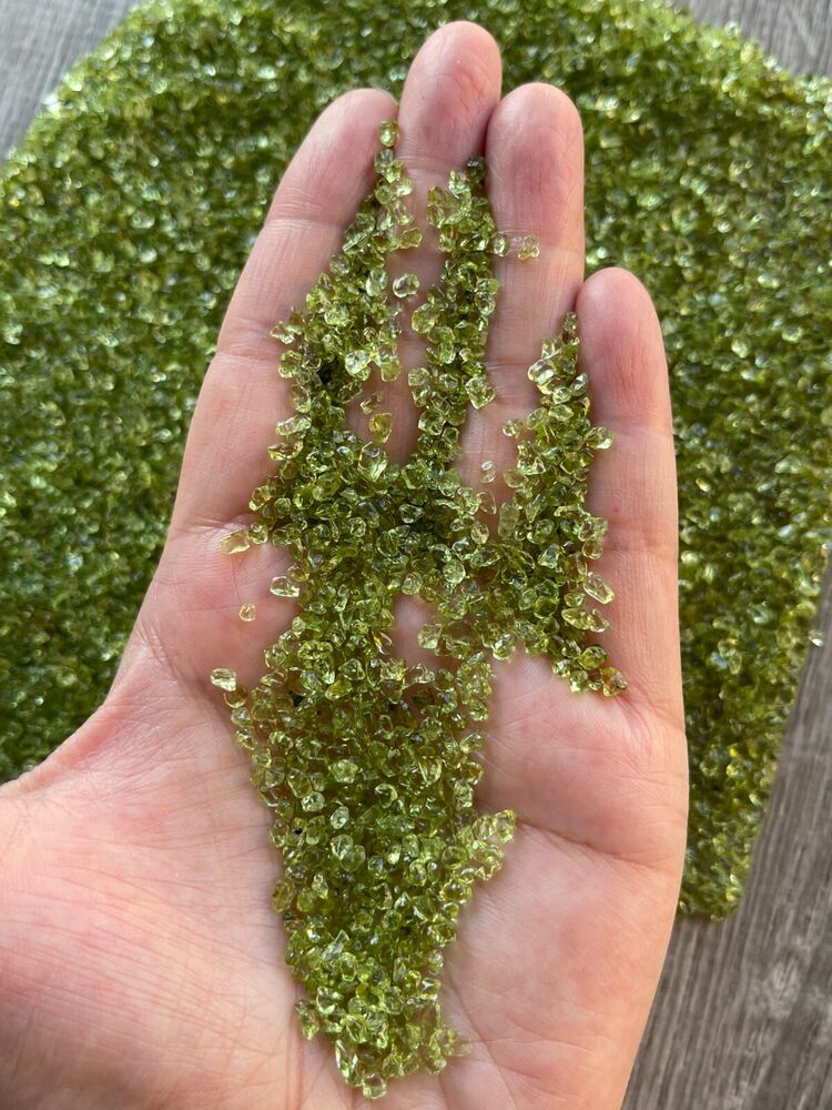 500g Peridot Crystal Chips BULK A Grade Gemstone Tumble Polished Mini