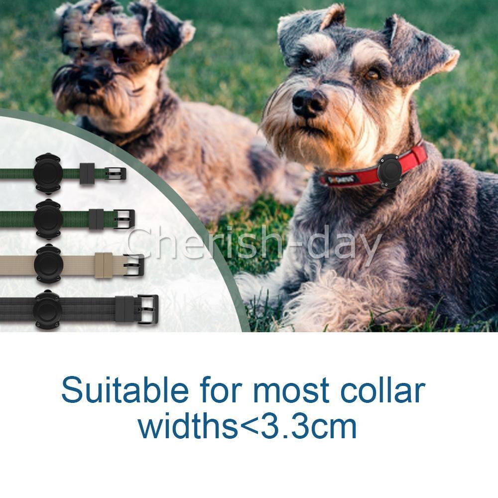 NEW 1x Case Holder Dog Pet Collar Bag Luggage For Apple AirTag Air Tag Black Z