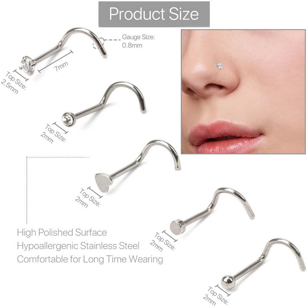 Self Nose Piercing Gun Set Disposable Nose Stud Gun Kit Sterile NoPain Tool