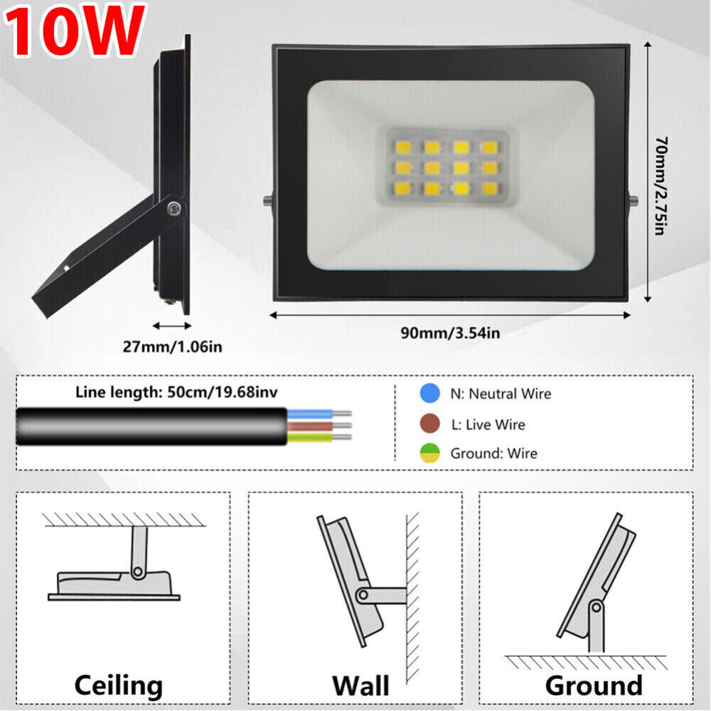 Outdoor LED Flood Light 10W-300W Security Light 220V-240V Spotlight Waterproof