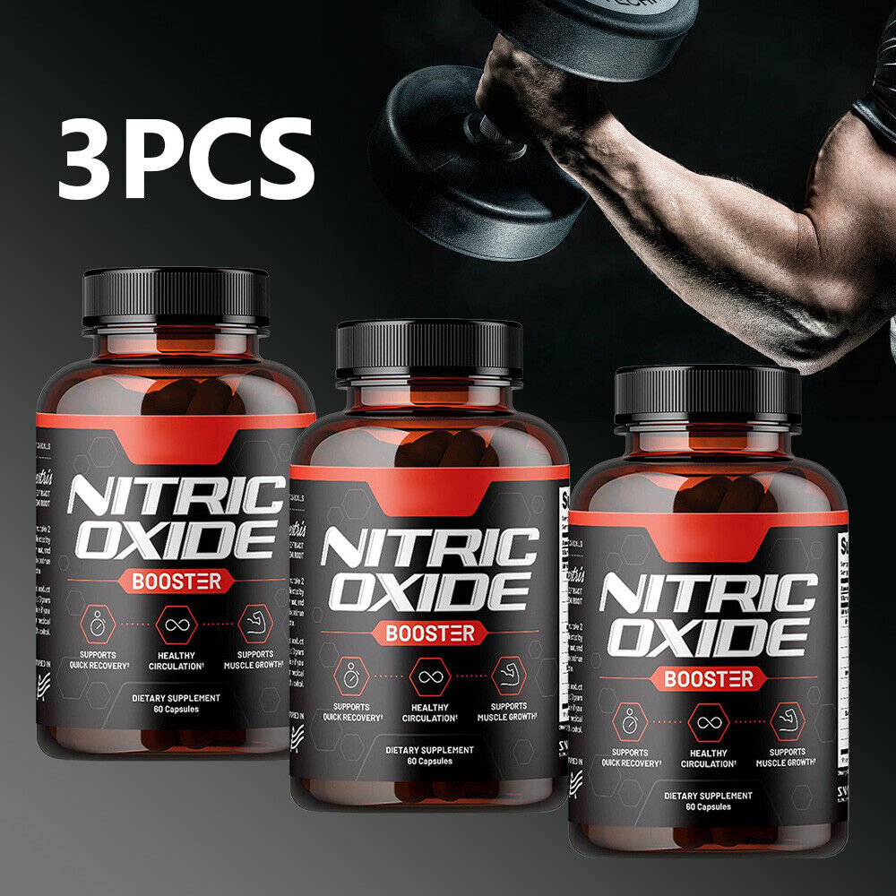 3x Nitric Oxide Booster Supplement - L-Arginin, L-Citrulline 10mg - 60 Capsules