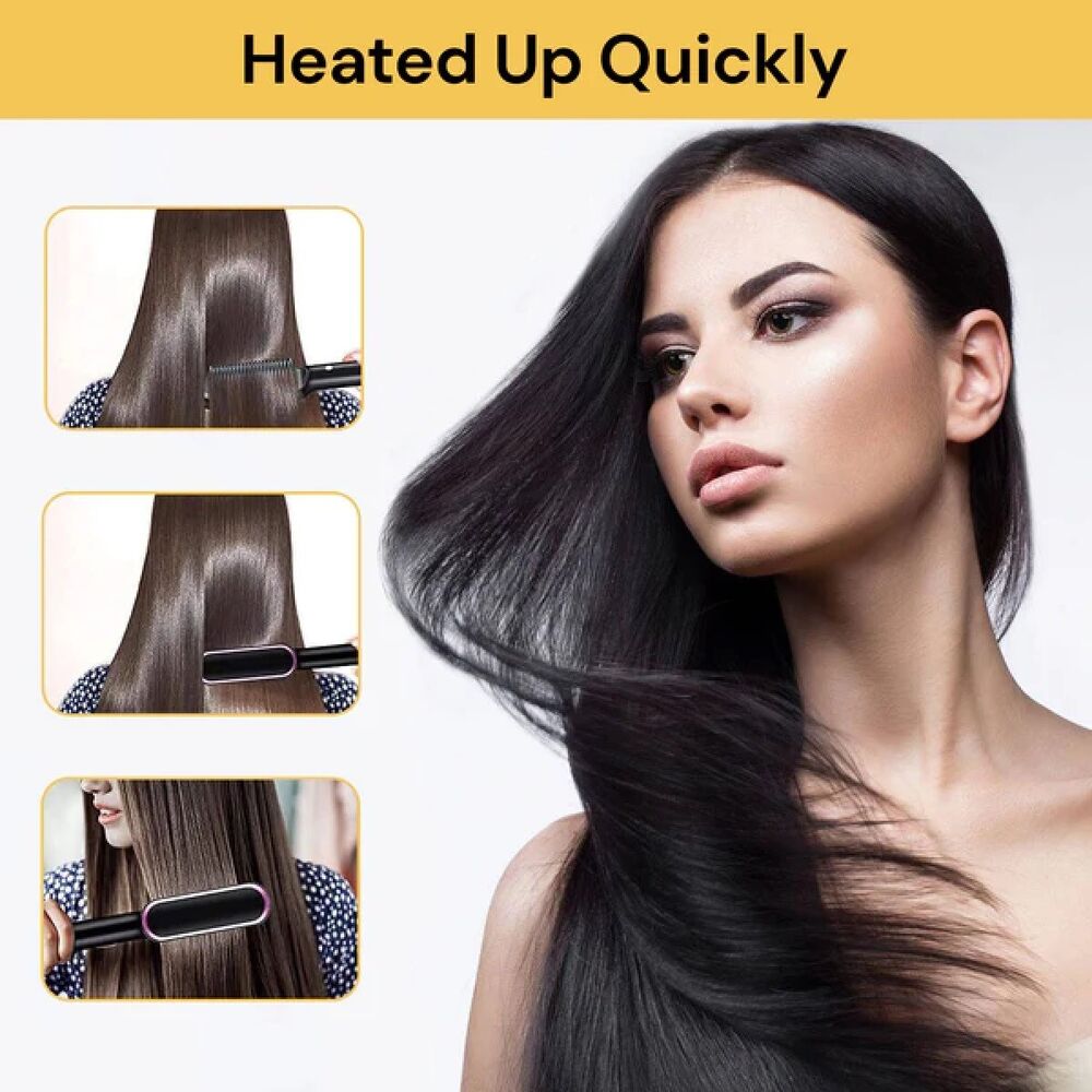 Hair Straightener Brush Negative Ion Electric Curler Lazy Comb Hot Flat Artifact