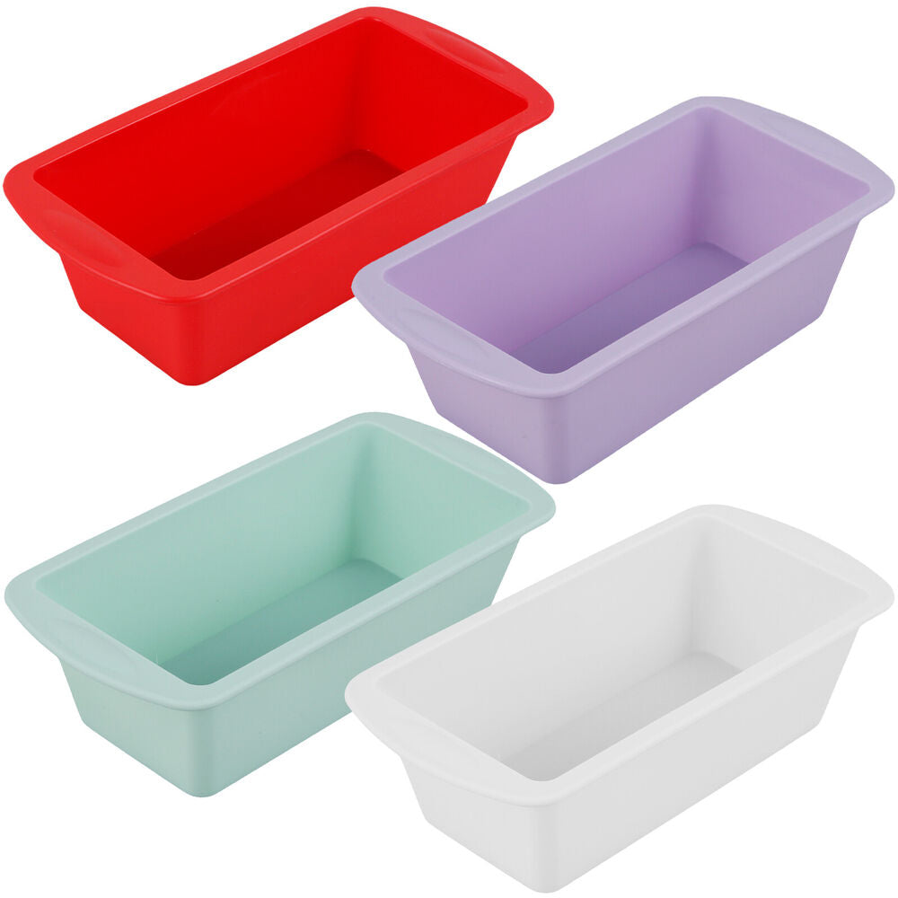 4Pcs Silicone Bread Loaf Pan Non Stick Loaf Baking Mold Heat Resistant