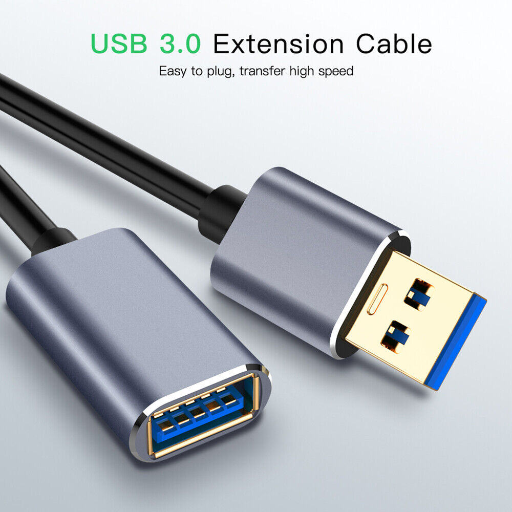 2pcs USB 3.0 Speed Extension Cable Male To Female Data Adapter Extention Cord