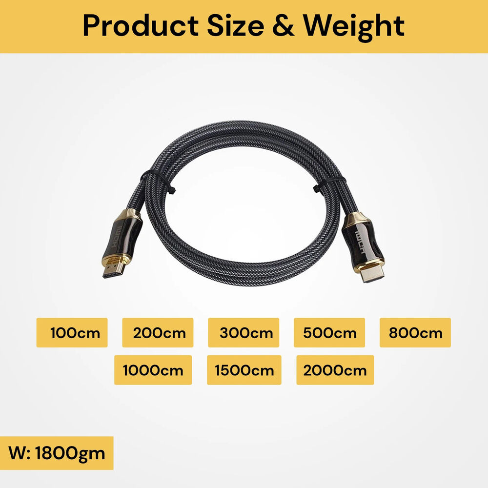 HDMI Cable 20M 15M 10M 8M 5M 3M 2M 1M 8K 4K Ultra HD Cord For HD TV BOX PS5